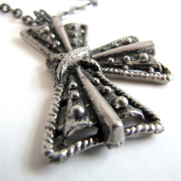 ISO Vintage Iron/Maltese Cross Pendant Brooch - Picture 3 of 7